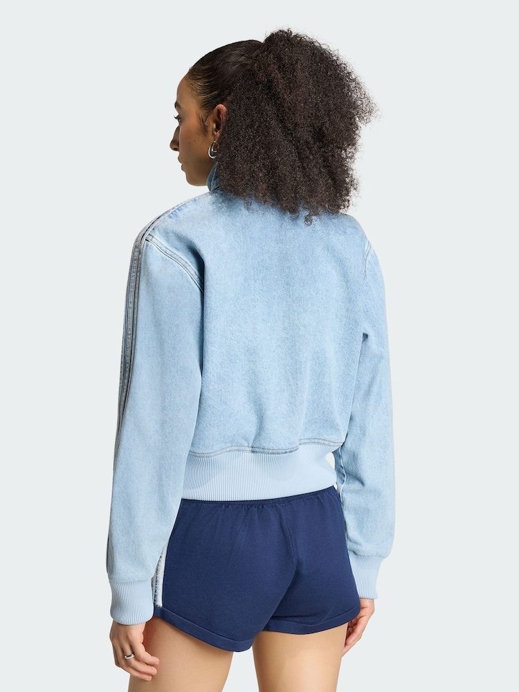 adidas Originals Blue Firebird Denim Track Top - Image 2 of 5