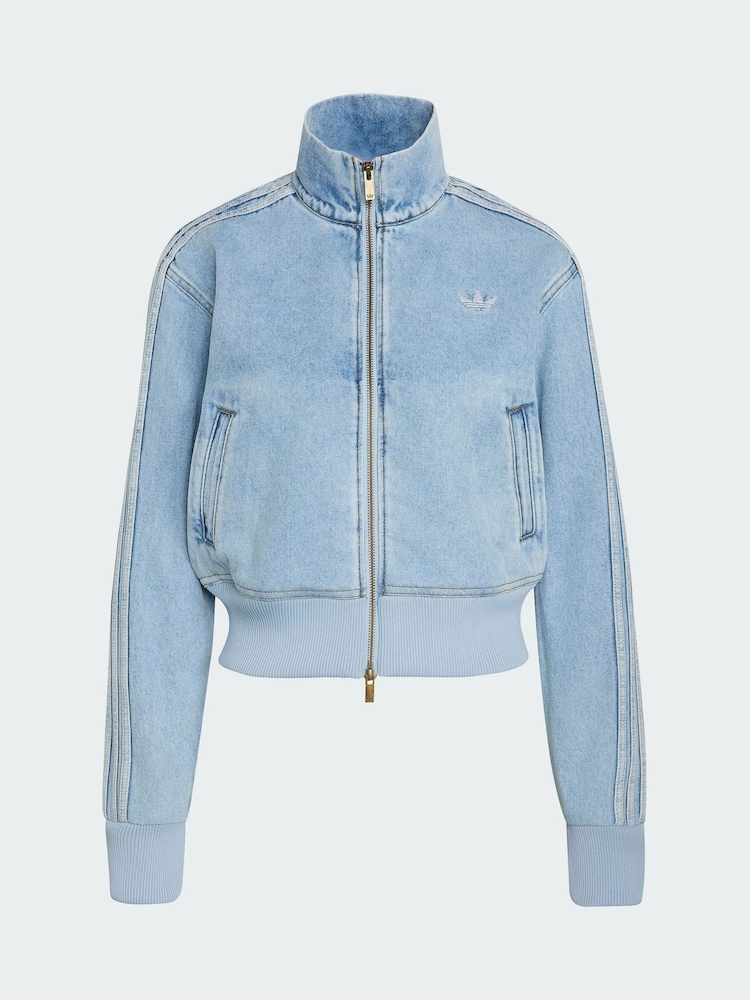 adidas Originals Blue Firebird Denim Track Top - Image 5 of 5