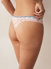 Orange Pumpkin Print Thong Cotton Rich Logo Knickers 4 Pack - Image 3 of 8