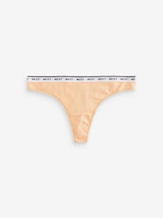 Orange Pumpkin Print Thong Cotton Rich Logo Knickers 4 Pack - Image 5 of 8
