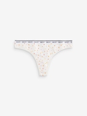 Orange Pumpkin Print Thong Cotton Rich Logo Knickers 4 Pack - Image 6 of 8