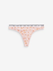 Orange Pumpkin Print Thong Cotton Rich Logo Knickers 4 Pack - Image 8 of 8