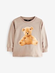 Stone Brown Bear - تيشرت بكُم طويل ومزين بطبعة شخصية (3 أشهر-7 سنوات) - صورة 2 من 4