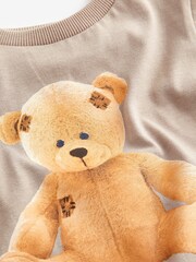 Stone Brown Bear - تيشرت بكُم طويل ومزين بطبعة شخصية (3 أشهر-7 سنوات) - صورة 4 من 4