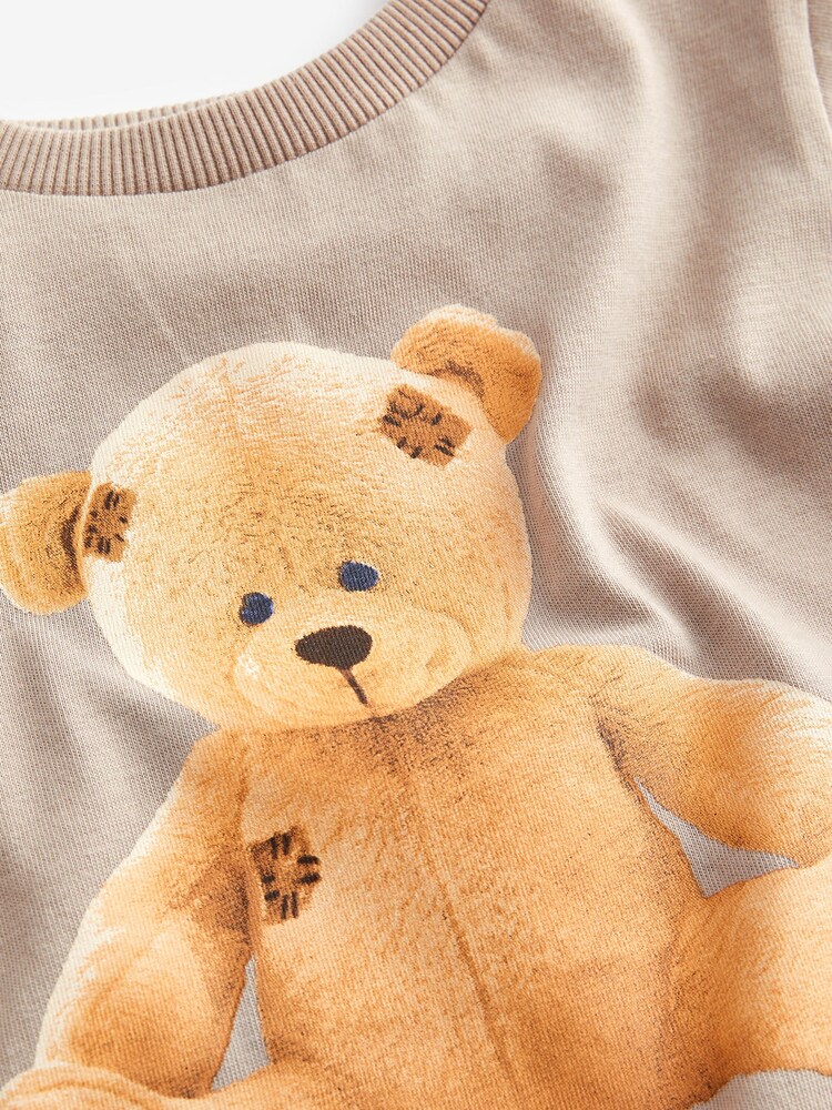 Stone Brown Bear - تيشرت بكُم طويل ومزين بطبعة شخصية (3 أشهر-7 سنوات) - صورة 4 من 4