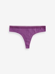 Berry Print/Cream Thong Geo Lace Trim Knickers 4 Pack - Image 5 of 8