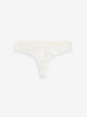 Berry Print/Cream Thong Geo Lace Trim Knickers 4 Pack - Image 7 of 8