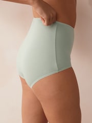 Blue/Green Marl Full Brief Cotton Rich Knickers 4 Pack - Image 3 of 9