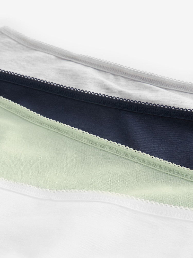 Blue/Green Marl Full Brief Cotton Rich Knickers 4 Pack - Image 9 of 9