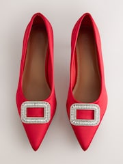 Red Forever Comfort® Low Jewel Trim Court Heels - Image 2 of 5
