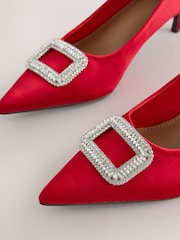 Red Forever Comfort® Low Jewel Trim Court Heels - Image 4 of 5