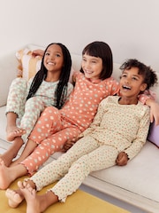 Rose/crème Ditsy - 100Pyjama Fleuri Snuggle % coton 3 Lot (9mths-16yrs) - Image 1 de 10
