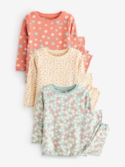 Rose/crème Ditsy - 100Pyjama Fleuri Snuggle % coton 3 Lot (9mths-16yrs) - Image 5 de 10