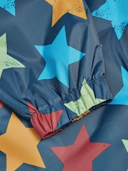 Navy Blue Star Waterproof Fleece Lined Puddlesuit (3mths-7yrs) - Image 7 of 9