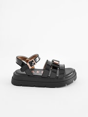 Baker by Ted Baker Girls Black Chunky Gladiator Sandals with Bow - Image 1 of 7