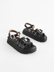 Baker by Ted Baker Girls Black Chunky Gladiator Sandals with Bow - Image 3 of 7
