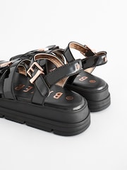 Baker by Ted Baker Girls Black Chunky Gladiator Sandals with Bow - Image 4 of 7