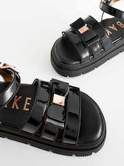 Baker by Ted Baker Girls Black Chunky Gladiator Sandals with Bow - Image 6 of 7