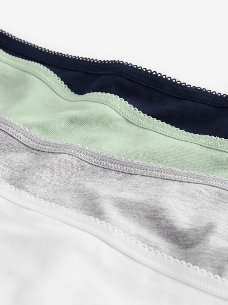 Blue/Green Marl Short Cotton Rich Knickers 4 Pack - Image 10 of 10