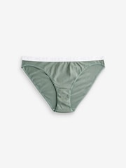 Sparkle Heart Print/Plain High Leg Logo Knickers 4 Pack - Image 6 of 9