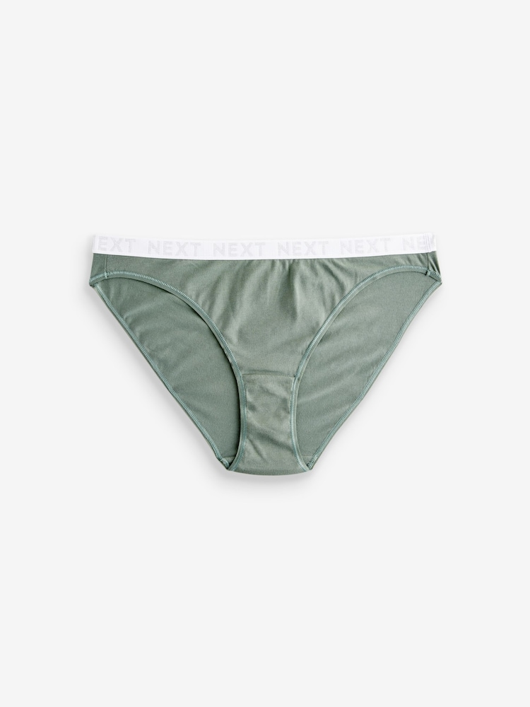 Sparkle Heart Print/Plain High Leg Logo Knickers 4 Pack - Image 6 of 9
