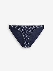 Sparkle Heart Print/Plain High Leg Logo Knickers 4 Pack - Image 7 of 9