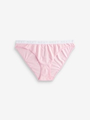 Sparkle Heart Print/Plain High Leg Logo Knickers 4 Pack - Image 8 of 9
