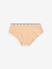 Orange Pumpkin Print Short Cotton Rich Logo Knickers 4 Pack - Image 6 of 9