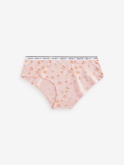 Orange Pumpkin Print Short Cotton Rich Logo Knickers 4 Pack - Image 8 of 9
