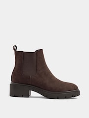 Yours Curve Brown Cleated Chelsea Boots In Wide E Fit - Image 2 of 5