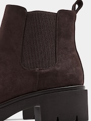 Yours Curve Brown Cleated Chelsea Boots In Wide E Fit - Image 5 of 5