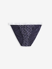 Sparkle Heart Print/Plain Tanga Logo Knickers 4 Pack - Image 5 of 8