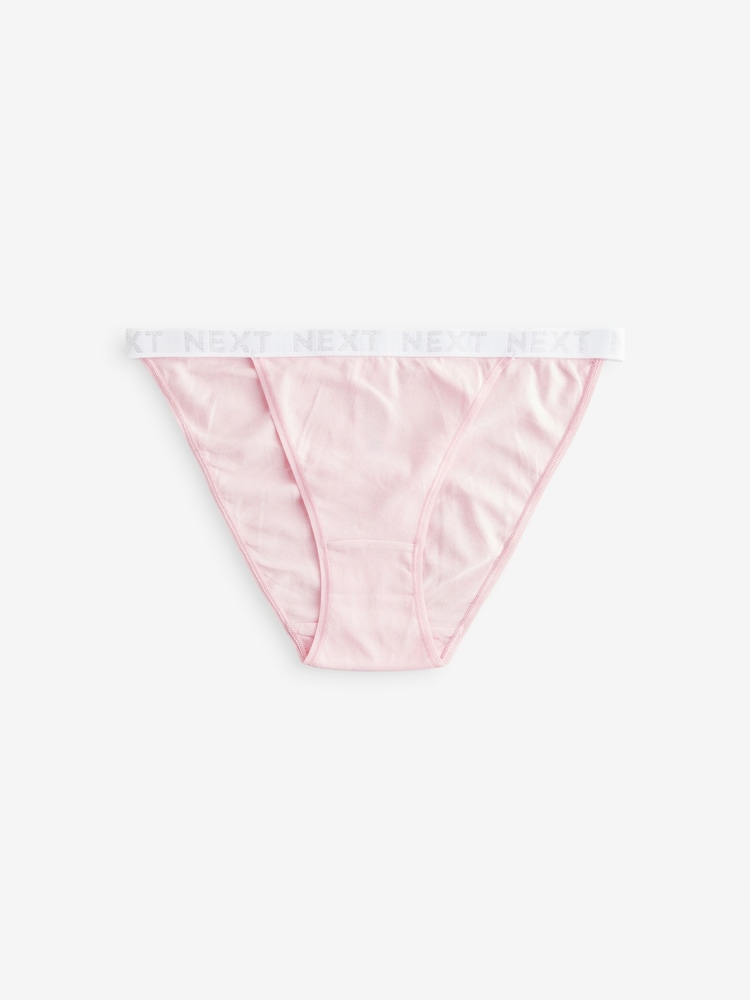Sparkle Heart Print/Plain Tanga Logo Knickers 4 Pack - Image 8 of 8