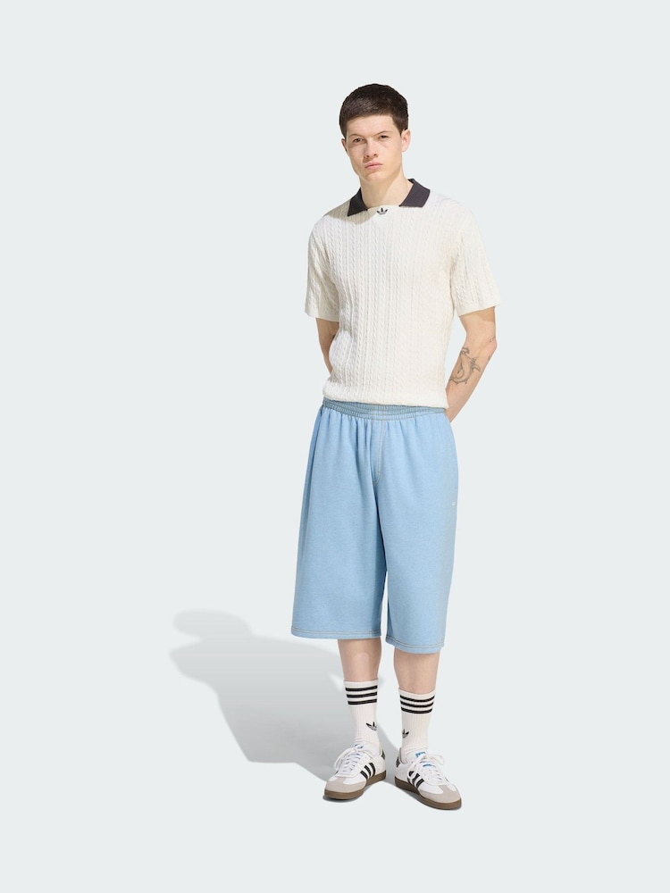 adidas Originals White Cable Knit Football Jersey - Image 1 of 5 adidas Originals White Cable Knit Football Jersey - Image 1 of 5