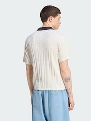 adidas Originals White Cable Knit Football Jersey - Image 2 of 5