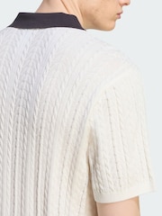 adidas Originals White Cable Knit Football Jersey - Image 4 of 5