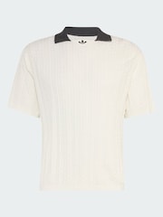 adidas Originals White Cable Knit Football Jersey - Image 5 of 5