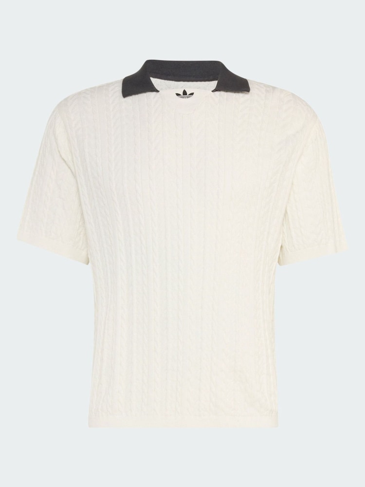 adidas Originals White Cable Knit Football Jersey - Image 5 of 5 adidas Originals White Cable Knit Football Jersey - Image 5 of 5