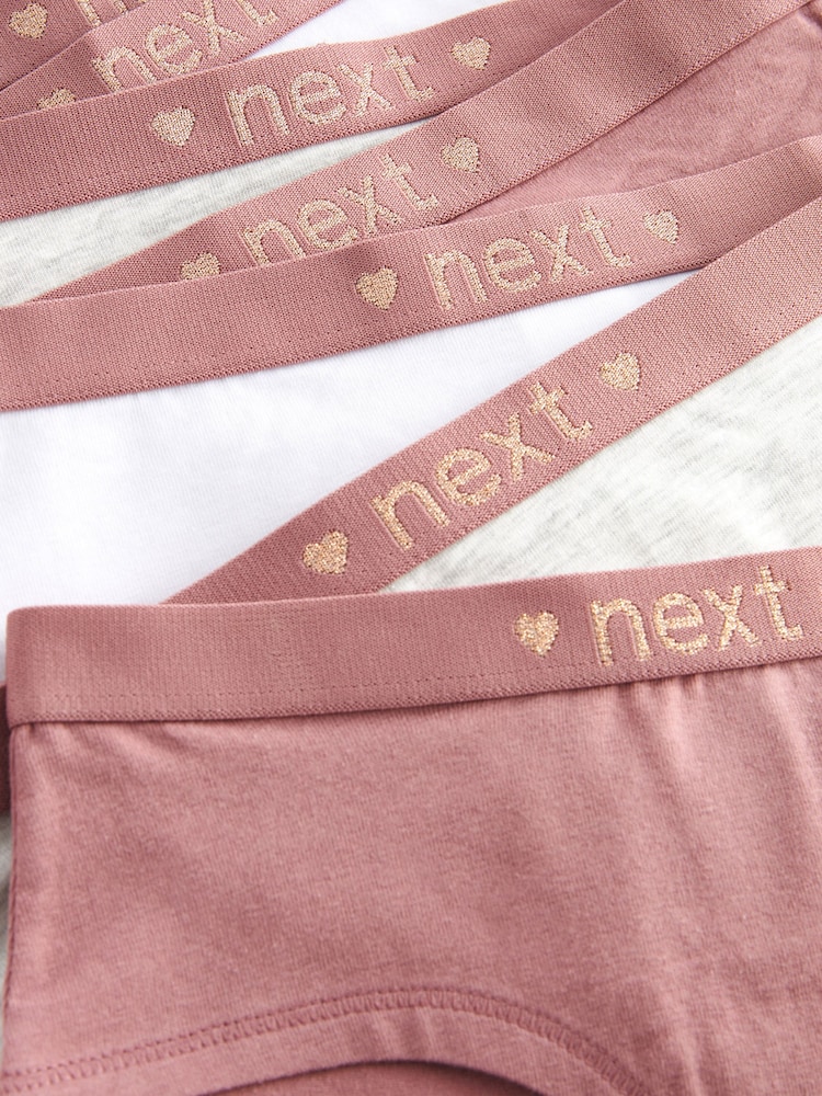 Grey/Pink/White Sparkle Waistband Hipsters 7 Pack (2-16yrs) - Image 3 of 3