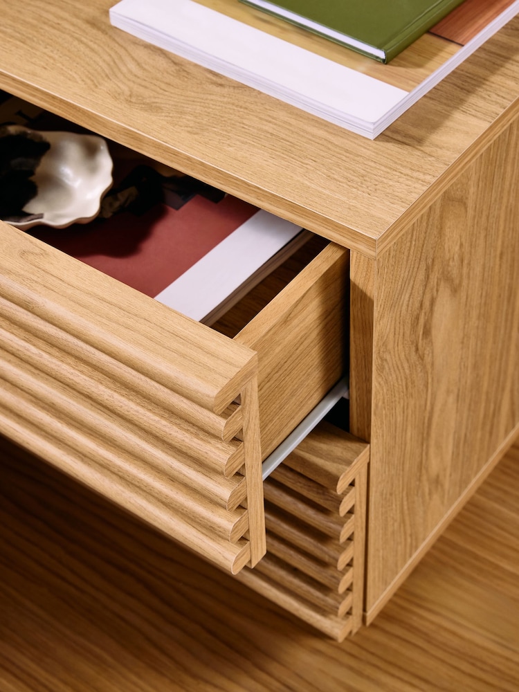 MADE.COM Natural Oak Effect Tulma Bedside Table - Image 2 of 5