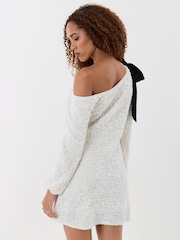 Threadbare Abito con lustrini, scollo a V e dettaglio a fiocco - Immagine 2 di 5