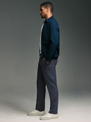 Blue Navy Slim Fit Stretch Textured Trousers - Image 3 of 10