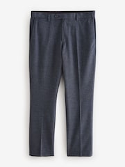 Blue Navy Slim Fit Stretch Textured Trousers - Image 7 of 10