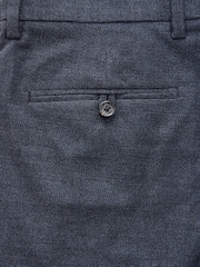 Blue Navy Slim Fit Stretch Textured Trousers - Image 9 of 10