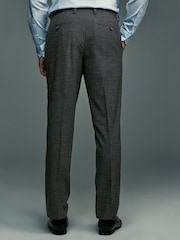 Grey Slim Fit Elasticated Waist Slim Fit Stretch Textured Trousers - Image 3 of 9