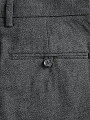 Grey Slim Fit Elasticated Waist Slim Fit Stretch Textured Trousers - Image 8 of 9