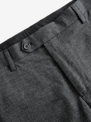 Grey Slim Fit Elasticated Waist Slim Fit Stretch Textured Trousers - Image 9 of 9