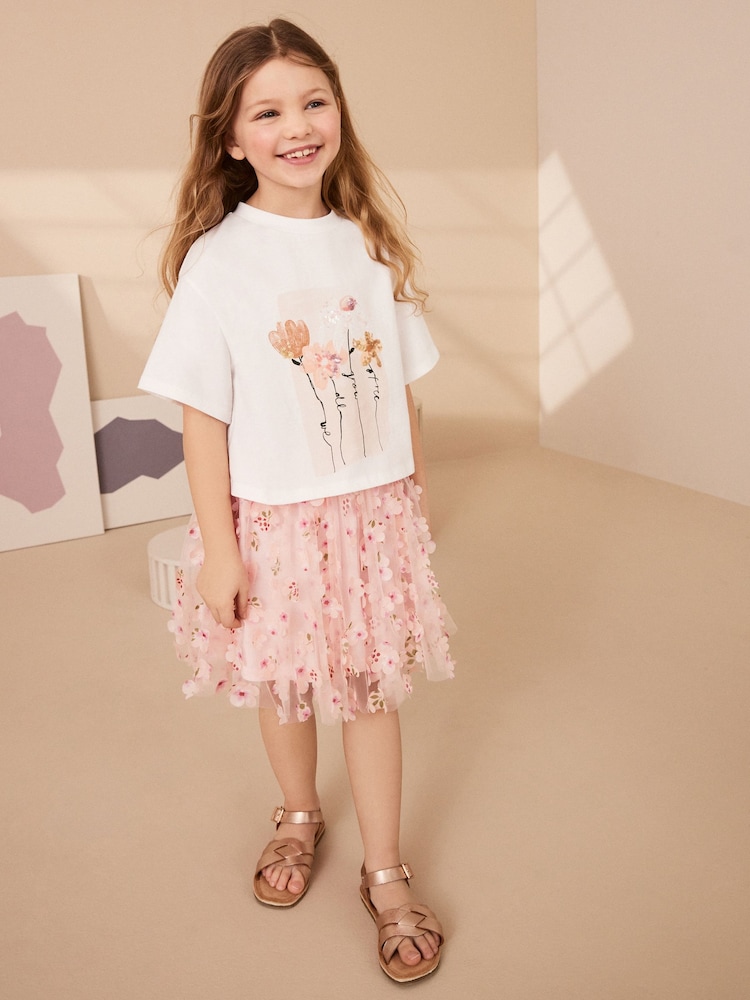 Pink T-Shirt and Skirt Set (3-16yrs) - Image 1 of 7