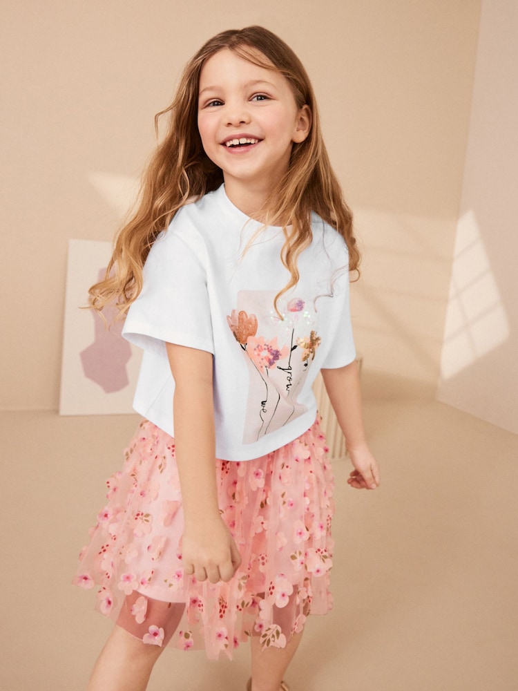 Pink T-Shirt and Skirt Set (3-16yrs) - Image 2 of 7