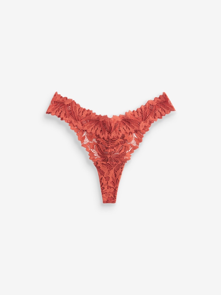 Orange Thong Comfort Lace Knickers - Image 4 of 4 Orange Thong Comfort Lace Knickers - Image 4 of 4